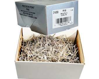 Prym Dritz T-Pins #24-1 1/2" Inch Long Premium Nickel-Plated Steel 1/2 Lb (1 Box/Pack) for Jewelry Making, Sewing or Craft
