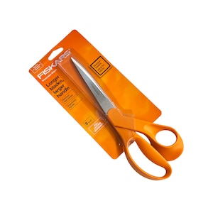 Fiskars 9" (194410) Dressmaker Fabric Shears - Orange-Handled Scissors Longer Bades Larger Handle