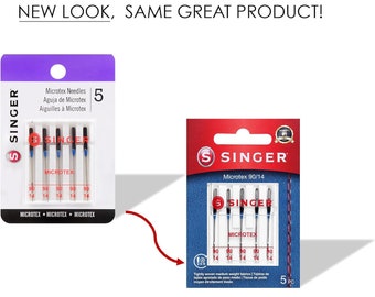 SINGER 04712 Universal Microtex Sewing Machine Needles, Size 90/14, 5-Count
