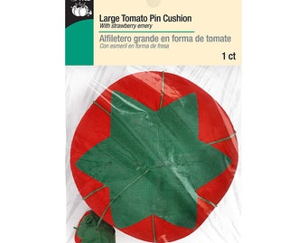 Dritz 4" Large Tomato Strawberry Emery (731), 1 Count, Red Pin Cushion, Size 4-Inch