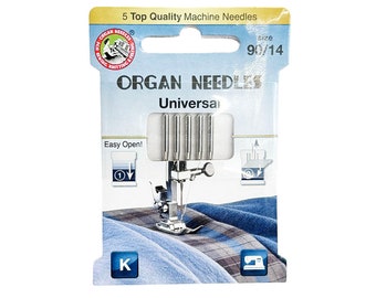 Organ Needles Universal Size 90/14 Top Quality Machine Needles - 5 Needles Per Pack