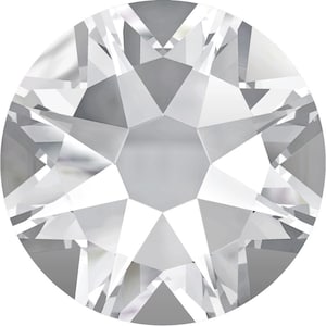 May include: A clear crystal rhinestone with a faceted design.