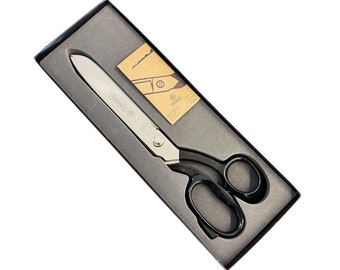 Mundial 490-12NP Industrial-Forged Stay-Set 12" Bent Trimmers with Black Enameled Handles Tailor Shears Scissors Knife Edge Nickel Plated