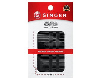 SINGER 01125 Assorted Hand Needles - Between, Chenille, Darners, Embroidery, Sharps & Tapestry, Assorted Sizes, 45-Count,