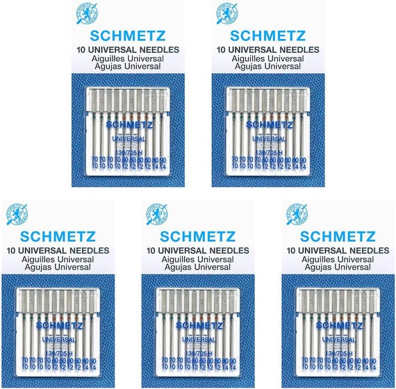 50 Schmetz Universal Sewing Machine Needles - Assorted Sizes - Box