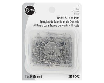 2 Pkg of Dritz 33 Bridal & Lace Pins, 1-1/16-Inch (225-Count), Nickel