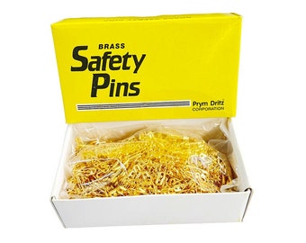 Prym Dritz Quilters Brass Safety Pins Closed Size Number 00 (3/4" or 19mm) 10 Gross for sewing, jewelry making, craft projects (564100)