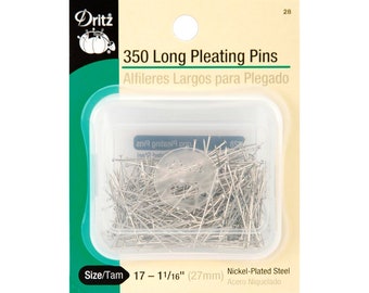 Dritz 28 Pleating Pins, Long, 1-1/16-Inch Package contains (350-Count), Nickel