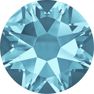 Preciosa Crystals &quot;Aquamarine&quot; - 144 Pieces - No Hotfix Flat Back - Select Size
