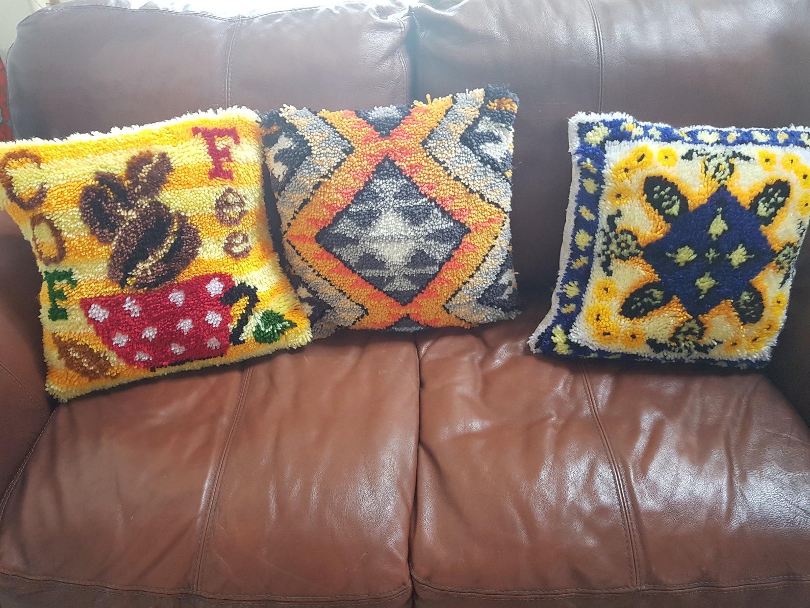 Latch Hook Cushion Brighten up your room 6 various Etsy