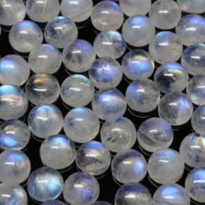 5 Pieces 3mm Natural Rainbow Moonstone Gemstone Cabochon, CALIBRATED Loose Stone, Semi Precious Cab