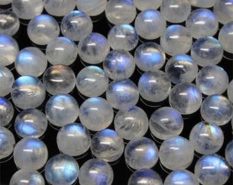 5 Pieces 5x5mm Natural Round Moonstone Cabochon CALIBRATED, Rainbow Moonstone Loose Stone Cab, Semi Precious Gemstone Cabochon Lot