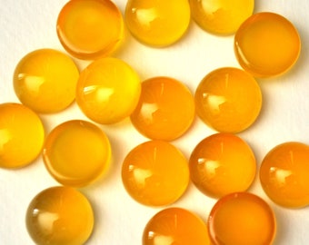 5 Pieces 2x2mm Yellow Chalcedony Cabochon CALIBRATED, Chalcedony Loose Stone, Round Chalcedony Lot, Semi Precious Gemstone Cabochon