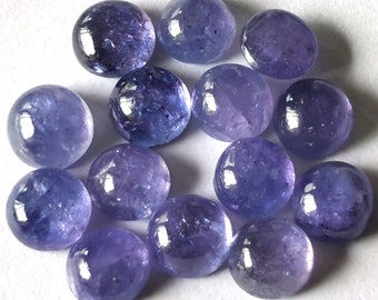 2 Pieces 5mm Natural Tanzanite Round Gemstone Cabochon
