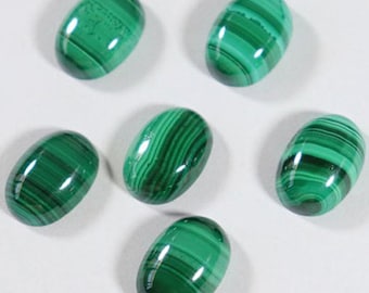 Lotto di 5 pezzi di cabochon di malachite naturale da 6 x 8 mm, pietra preziosa ovale - SALDI DI CHIUSURA