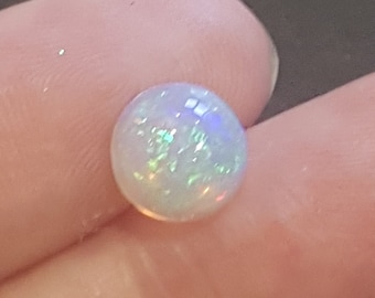 1 Piece 8x8mm Round Natural Ethiopian Opal Gemstone Cabochon, CALIBRATED Round Welo Opal Loose Stone, Semi Precious