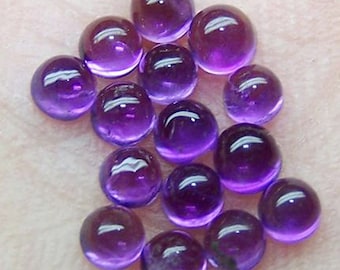 Lot D'améthystes En Cabochon Rond - Pierres Violettes 8mm - Naturelles D'Afrique Du Sud