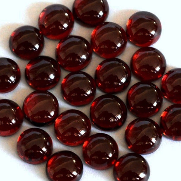 5 Pieces 2x2mm Natural Round Garnet Gemstone Cabochon, CALIBRATED Garnet Lot, Garnet Loose Stone, Semi Precious Gemstone Lot