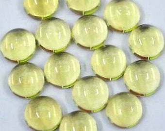 5 Pieces 8mm Round Natural Lemon Quartz Cabochon, Gemstone Lot - CLOSING DOWN SALE