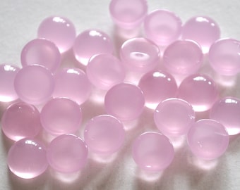 Lot de 5 cabochons de pierres précieuses rondes calcédoine rose 6 mm - CLTURE DE LA VENTE