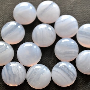 5 Stück 9 mm Natürliche Blaue Spitze Achat Cabochon KALIBRIERT, Runde Lose Stein Cab, Halbedelstein Cabochon Lot