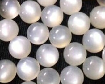 5 Pieces 6x6mm Natural Round White Moonstone Cabochon Lot, CALIBRATED Moonstone Loose Stone Cab, Semi Precious Gemstone