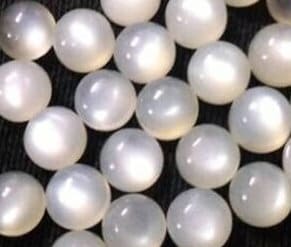 Pierre De Lune Blanche Véritable - Cabochon Rond 7 Mm à Sertir - Naturelle Sans Traitement