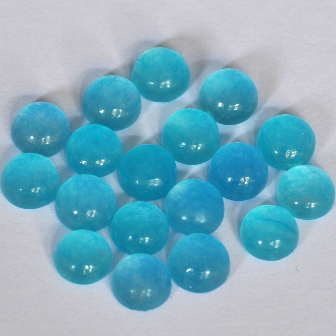 5 Pieces 10x10mm Natural Round Sky Blue Jade Cabochon Etsy