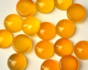 5 Pieces 12mm Yellow Chalcedony Round Gemstone Cabochon - CLOSING DOWN SALE