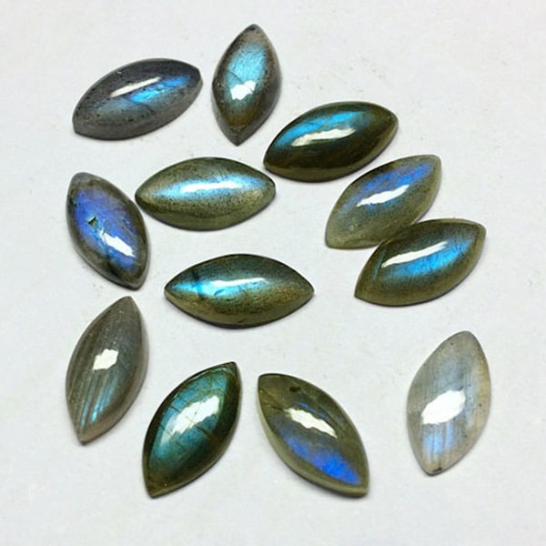 5 Stück 4x8mm Natürliche Labradorit Cabochon Lot, KALIBRIERTE Marquise Labradorit Lose Stein Cab, Halbedelstein