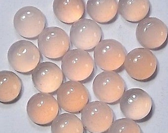 5 sztuk 10 mm okrągłych, naturalnych kaboszonów z różowego kwarcu, partia kamieni szlachetnych - WYPRZEDAŻ LIKWIDACYJNA