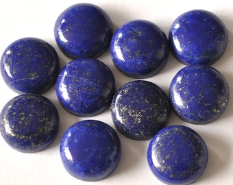 5 Stück 12 mm natürlicher Lapislazuli, runde Edelstein-Cabochons