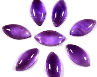 5 Pieces 4x8mm Marquise Natural Amethyst Cabochon Lot Marquise - CLOSING DOWN SALE