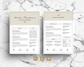 Benutzerdefinierte Lebenslauf Vorlage - DIY bearbeitbaren druckbare modernes Design Resume Paket Anschreiben & Visitenkarten-sofort-Download