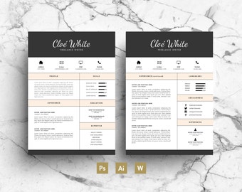 Kreative Lebenslauf-Vorlage mit Visitenkarte & Anschreiben moderne einfache Professional Grafikdesign DIY druckbare