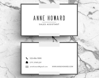 Visitenkartenvorlage / moderne Lebenslauf-Vorlage / Business Card / Cover Letter / Instandt Digital Download / enthaltene Schriftarten / PSD Vorlage