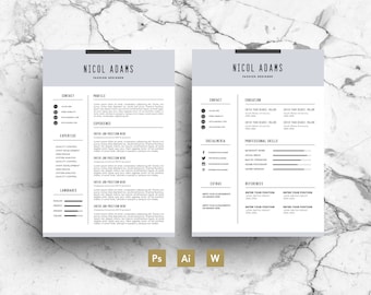 Beruflichen Lebenslauf Vorlage - CV-Paket mit Anschreiben & Visitenkarten moderne einfaches Design-sofort-Download