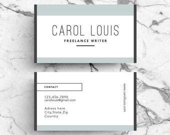 Visitenkartenvorlage / moderne Lebenslauf-Vorlage / Business Card / Cover Letter / Instandt Digital Download / enthaltene Schriftarten / PSD Vorlage