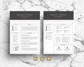 Two-Page Resume Template - Professional Design Simple Graphics & Modern Font Downloadable Printable CV Package