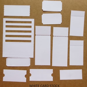 Tim Holtz Stitched Slots & Tim Holtz Ticket Booth die cuts, Junk Journal Supplies, Planner Supplies, Dec Daily, Scrapbook Supplies, Labels