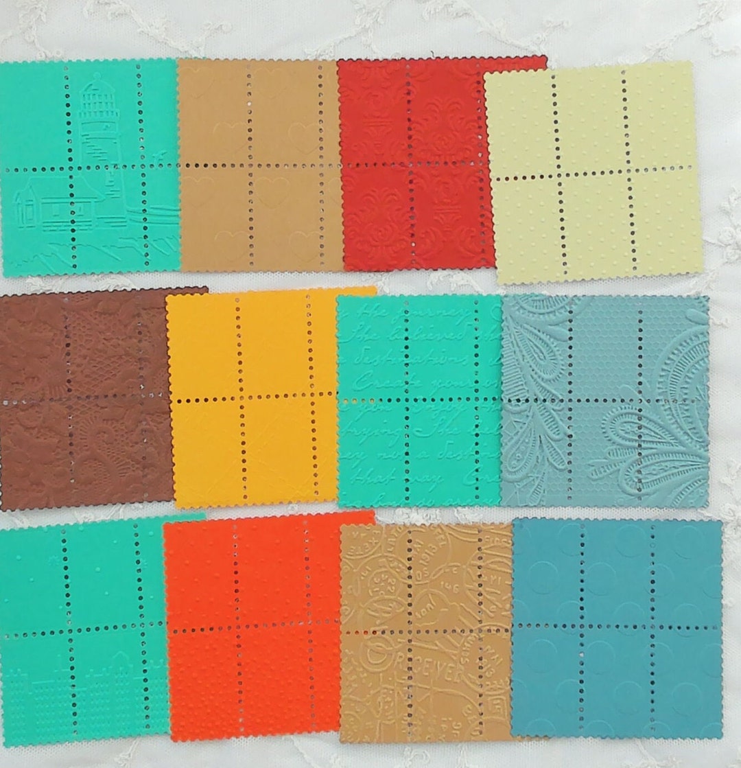 Embossed Postage Stamps,repeat Background Patterns,collage Art, Mixed