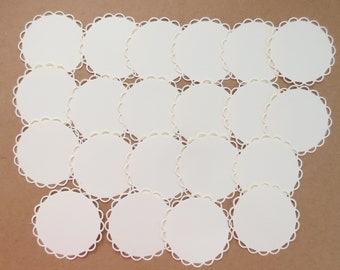 50 Scallop Lace Circle Die Cut, Scrapbook Supplies, Journal Supplies, Planner Supplies, Junk Journal Supplies, Scallop Labels,Wedding Favors