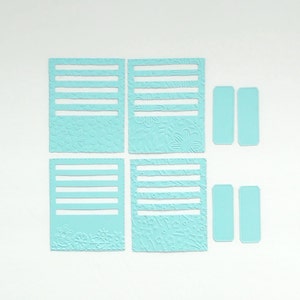 Tim Holtz Stitched Slots Die, Set of 4 Embossed Stitched Slots,Embossed Flower,Pockets,Tags,Journal Supplies,Planner Supplies,Ticket Pockets