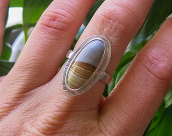 Sterling Silver ring Handmade ring Picture Jasper ring,Statement Ring US size-7.5 stone ring Picture ring,jewelry, R-492 Artisan Ring