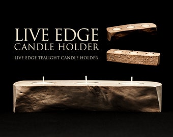 Live Edge Hardwood Candle Holder