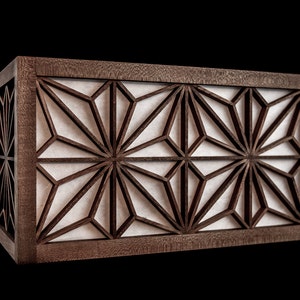 Sapele Shoji Deckenlampenabdeckung mit Asanoha Kumiko | Etsy