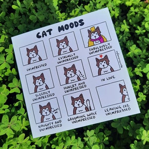 Cat Moods - Greeting cards - Blank Cards With Envelopes - Stationary Card - Birthday Card