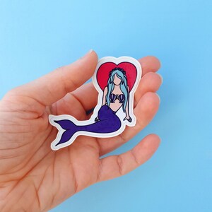 Mermaid Love Sticker - Illustrated sticker - Mermaid lover - Stickers - Laptop sticker - Notebook sticker - Mermaid stickers