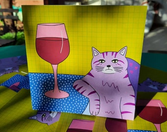 Stepan Cat - Tarjetas de felicitación - Tarjetas en blanco con sobres - Lyric Print - Tarjeta estacionaria - Tarjeta de cumpleaños