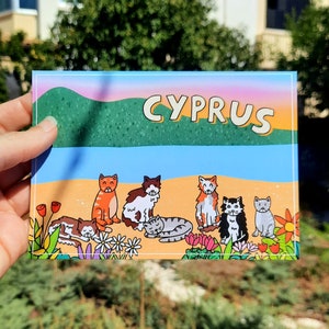 ZYPERN - Postkarten - Illustration - Stationäre Karte - Cypern Souvenir - Cypern Postkarte - Hochzeitsgeschenke - Cypern Katzen